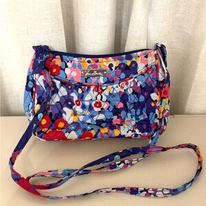 Vera Bradley Impressionista Crossbody Bag Quilted Floral Purse Blue Purple Red